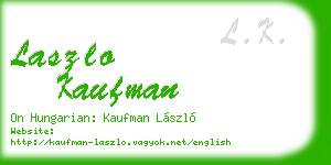 laszlo kaufman business card